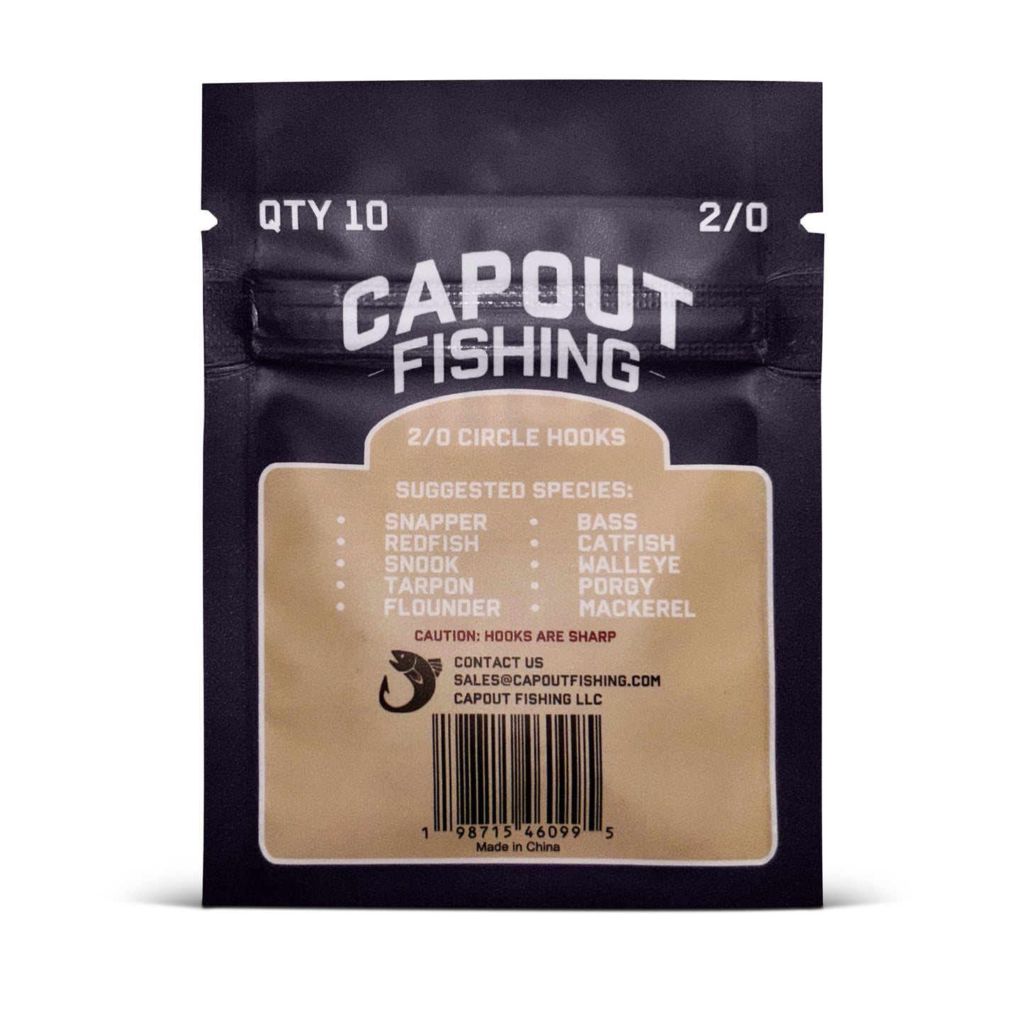 CapOut Fishing 2/0 Circle Hooks – Strong, Sharp, Reliable & Resealable