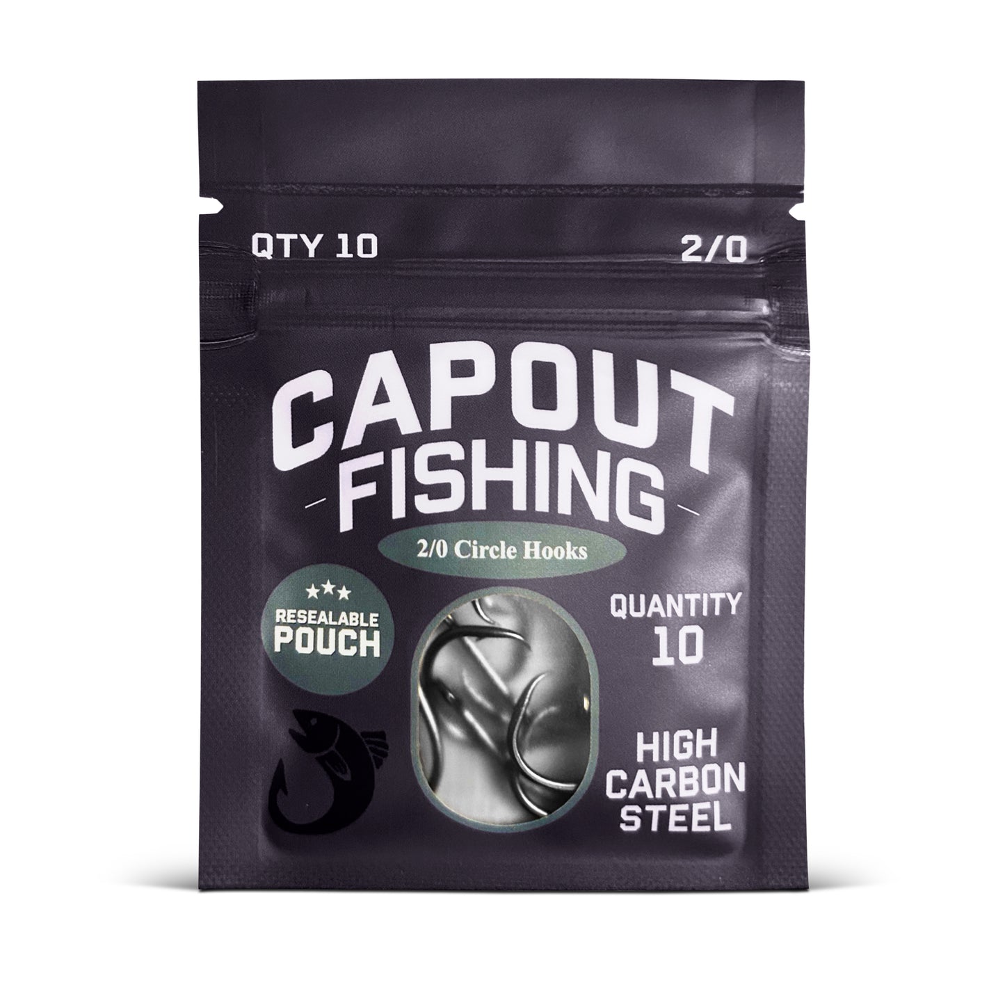 CapOut Fishing 2/0 Circle Hooks – Strong, Sharp, Reliable & Resealable