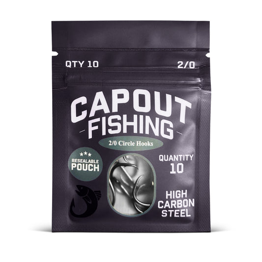 CapOut Fishing 2/0 Circle Hooks – Strong, Sharp, Reliable & Resealable